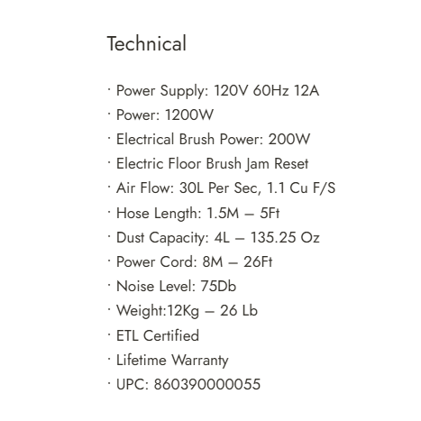 Vapamore MR-500 Vento Commercial Canister Vacuum System